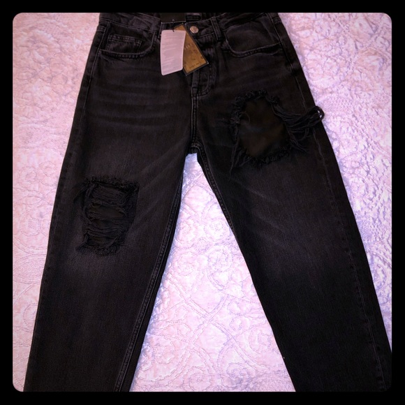 Zara Other - Distressed Zara Man Black Jeans Regular Fit